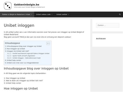 Unibet inloggen lukt niet